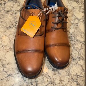 Nunn Bush Tan Leather Men's Oxfords size 9 1/2 extra wide new with tags